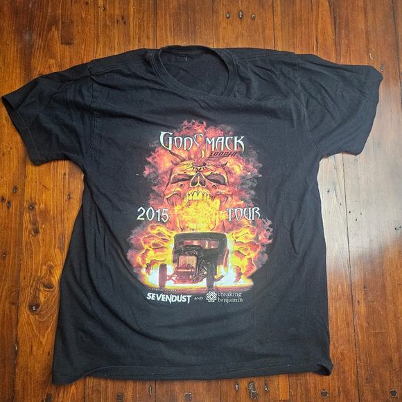 2015 GODSMACK SEVENDUST BREAKING BENJAMINS TOUR BAND T SHIRT - Picture 1 of 6